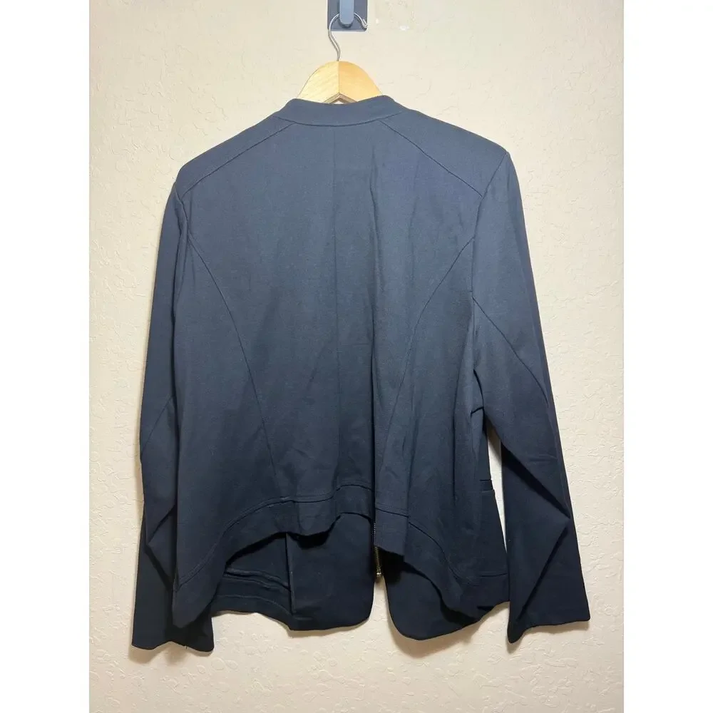 Torrid Women Plus Jacket Black Asymmetrical Zip Ponte‎ Moto Sz 4 - Picture 2 of 8